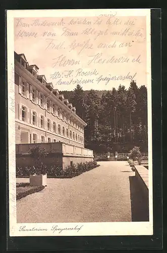 AK Heidelberg, Sanatorium Speyererhof, Fassade