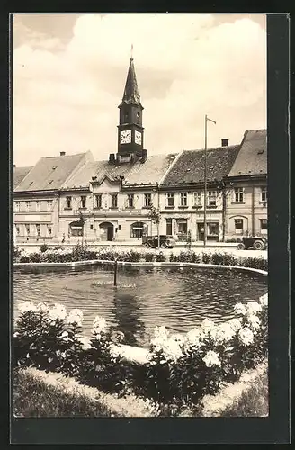 AK Chotebor, Radnice, Anlagen am Rathaus