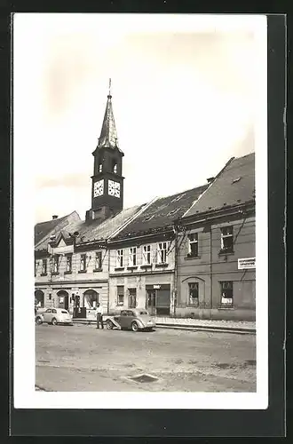 AK Chotebor, Radnice, Blick zum Rathaus
