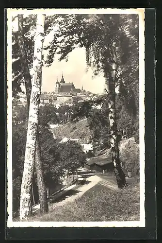 AK Iglau, Blick von einer Anhöhe auf die Stadt