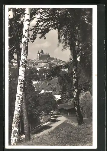 AK Iglau, Blick von einer Anhöhe auf die Stadt