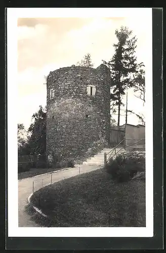 AK Jemnice na Mor., Blick auf einen Turm