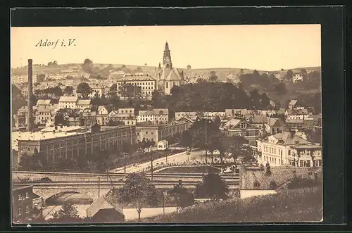 AK Adorf i. V., Teilansicht mit Kirche