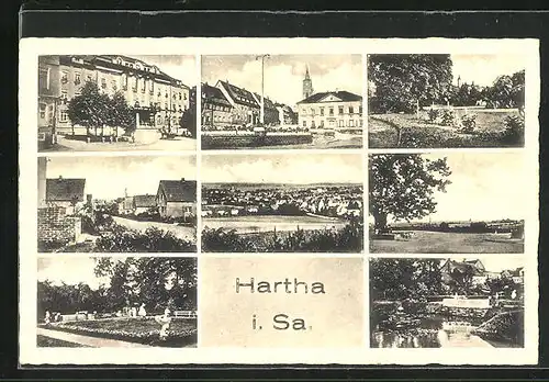 AK Hartha i. sa., Parkpartie, Teich, Ortspartie