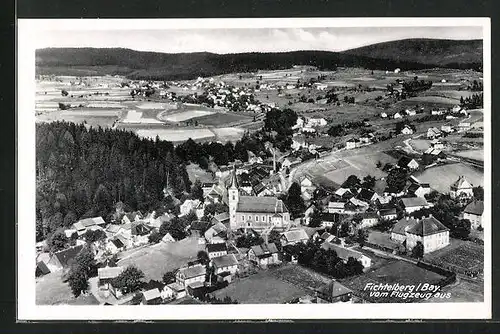 AK Fichtelberg /Ofr., Totalansicht, Fliegeraufnahme