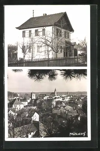 AK Mühldorf, Wohnhaus, Ortsansicht aus der Vogelschau