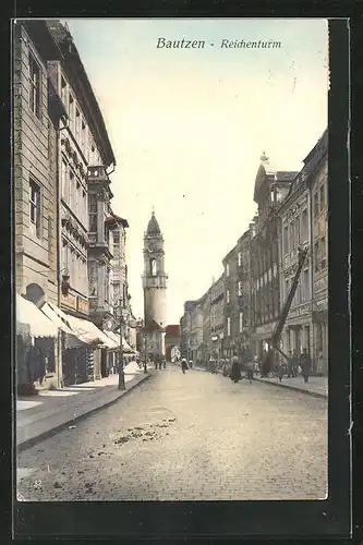 AK Bautzen, Reichenstrasse mit Reichenturm