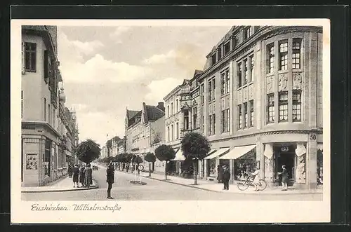 AK Euskirchen, Wilhelmstrasse mit Geschäften