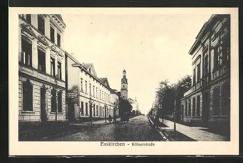 AK Euskirchen, Kölnerstrasse mit Pferdekutsche