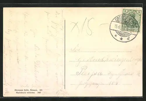 AK Grossenhain i. Sa., Kaiserliches Postamt an der Bahnhofstrasse