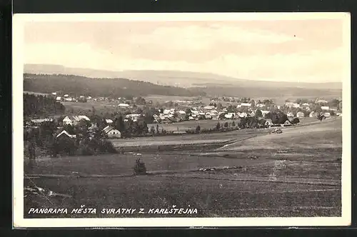 AK Svratky z Karlstejna, Panorama der Stadt