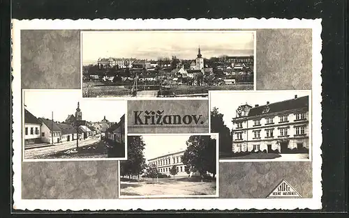 AK Krizanov, Strassenpartien im Ort, Panorama
