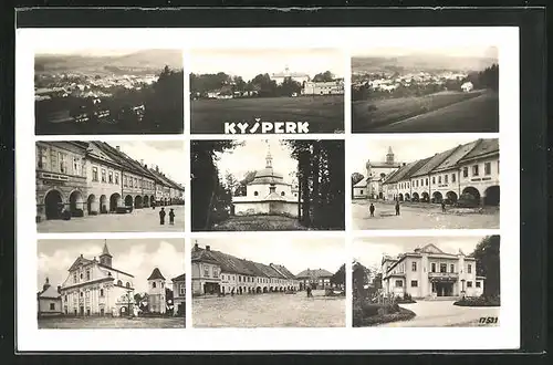 AK Kysperk, Strassenpartie mit Geschäften, Platz, Gebäudeansicht