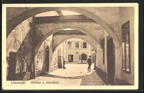 AK Leitomischl / Litomysl, Ulicka z namesti