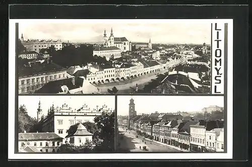 AK Leitomischl / Litomysl, Teilansicht, Strassenpartie mit Geschäften, Ortspartie