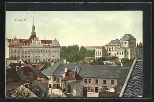 AK Leitomischl / Litomysl, Strassenpartie mit Gebäudeansicht