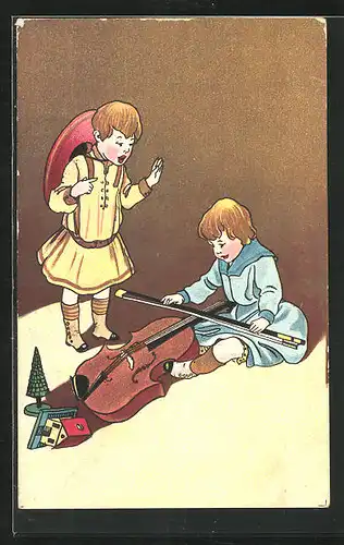 AK Kinder spielen mit einer Geige