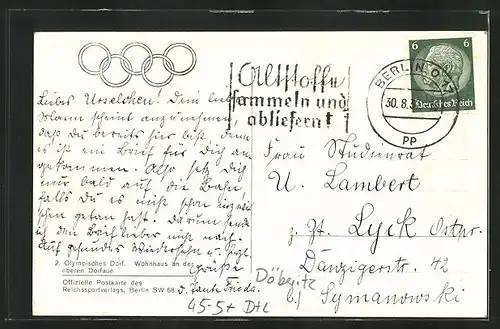 AK Döberitz, Olympisches Dorf, Wohnhaus an der oberen Dorfaue