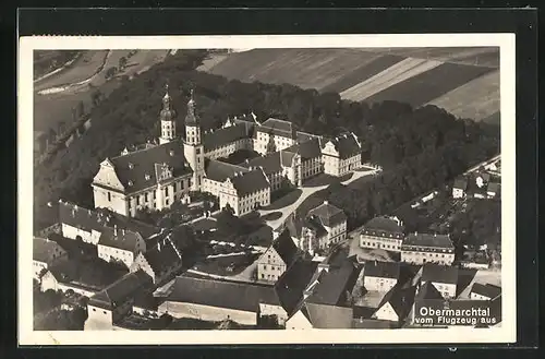 AK Obermarchtal, Blick auf das Kloster, Fliegeraufnahme