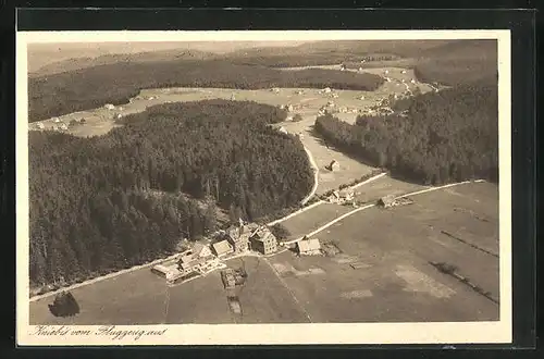 AK Kniebis, Kurhaus Lamm und Teilansicht, Fliegeraufnahme