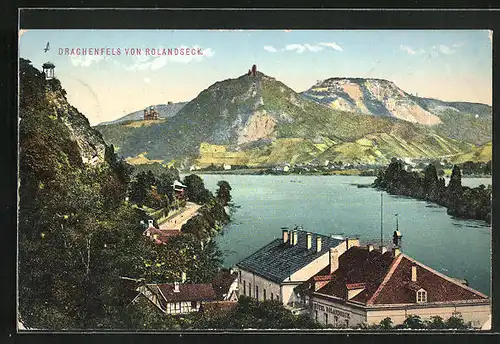 AK Rolandseck, Flusspartie mit Drachenfels