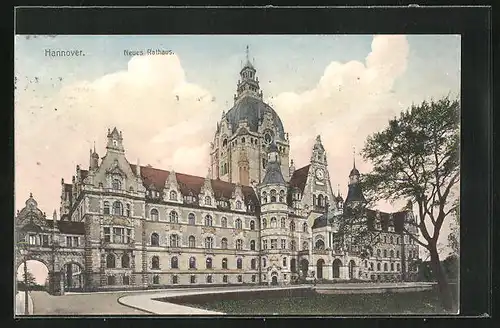 AK Hannover, Blick auf das neue Rathaus