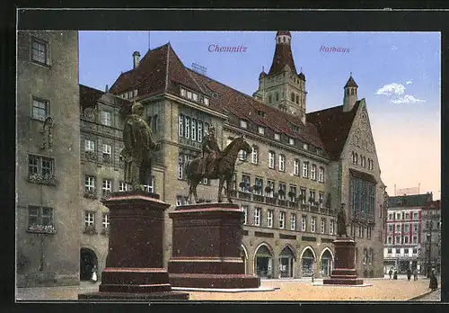 AK Chemnitz, Statuen vor dem Rathaus