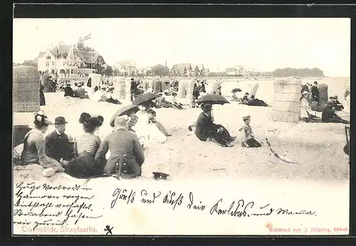 AK Travemünde, Strandpartie mit Badegästen