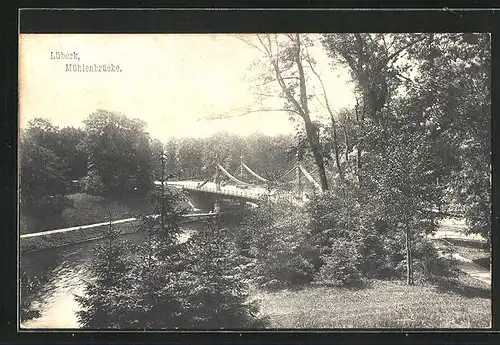 AK Lübeck, Blick auf Mühlenbrücke