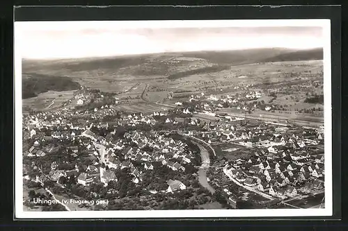 AK Uhingen, Teilansicht vom Flugzeug aus