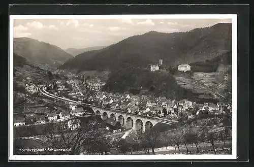 AK Hornberg /Bad. Schwarzwald, Teilansicht mit Brücke