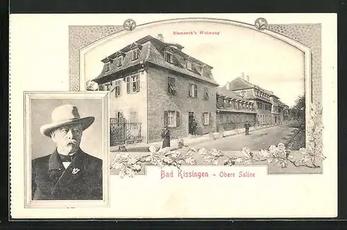 AK Kissingen, Obere Saline mit Bismarck`s Wohnung, Portrait