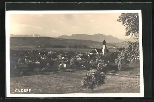 AK Endorf, Teilansicht mit Kirche