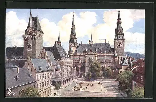 Künstler-AK Aachen, Rathaus