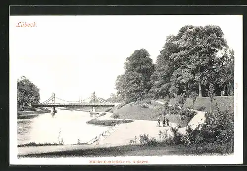 AK Lübeck, Mühlentorbrücke mit Anlagen