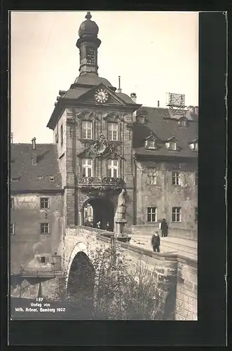 AK Bamberg, Rathaus mit Brücke