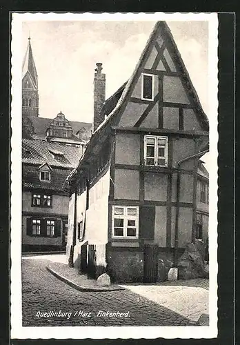 AK Quedlinburg /Harz, Finkenherd mit Kirchturm