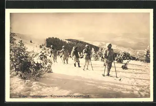 AK In den Hochvogesen, Schneeschuhfahrerpatrouille der Infanterie