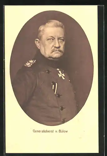 AK Heerführer Generaloberst v. Bülow in Uniform mit Eisernem Kreuz