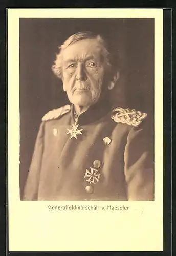 AK Heerführer Generalfeldmarschall v. Haeseler in Uniform