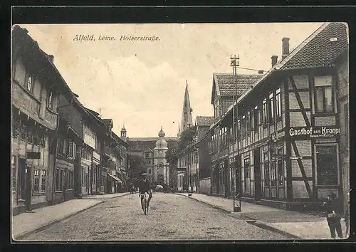 AK Alfeld, Fahrradfahrer auf der Holzerstrasse