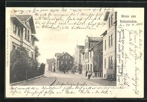 AK Holzminden, Strassenpartie im Ort