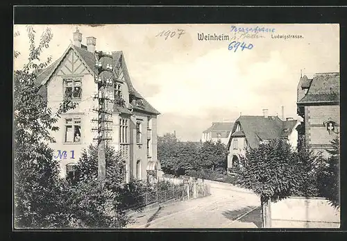 AK Weinheim, Partie an der Ludwigstrasse