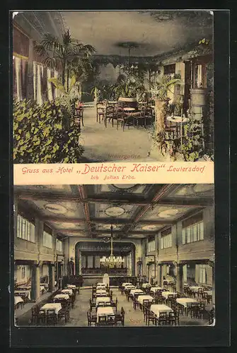 AK Leutersdorf, Hotel Deutscher Kaiser, Wintergarten