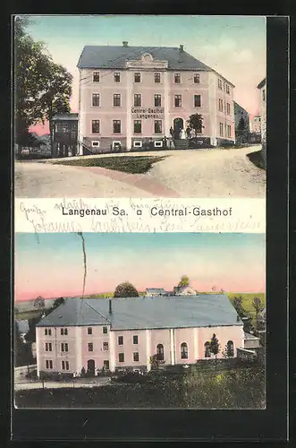 AK Langenau /Sachsen, Central-Gasthof