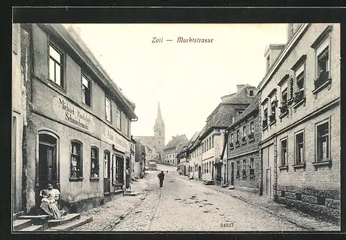 AK Zeil, Marktstrasse mit Geschäft v. Michael Rudolph