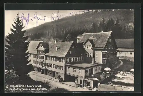 AK Berneck /Schwarzwald, Gasthof u. Pension zum Waldhorn