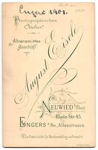 Fotografie August Eisele, Engers / Rhein, Ansicht Engers / Rhein, Offizier im Feld. Art. Rgt. 62 zu Pferd