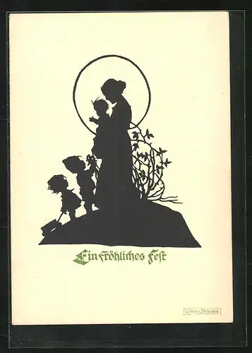 Künstler-AK Georg Plischke: Mutter mit ihren Kindern