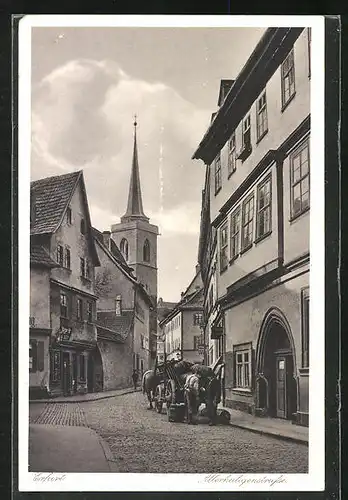 AK Erfurt, Allerheiligenstrasse mit Blick zur Kirche